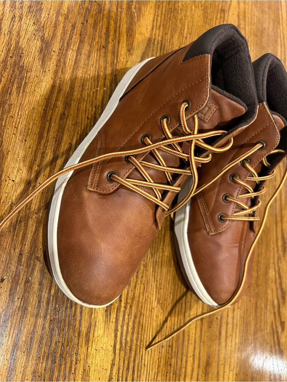Polo Ralph Lauren men’s sz 6 Leather High-Top Sneakers in Brown women’s sz 8